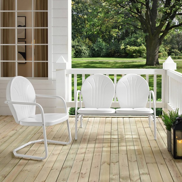 Griffith 2pc Outdoor Seating Set White Crosley