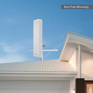 Big Boy Flat-Panel Smartpass- Amplified Outdoor HDTC Antenna in White AT-402BV