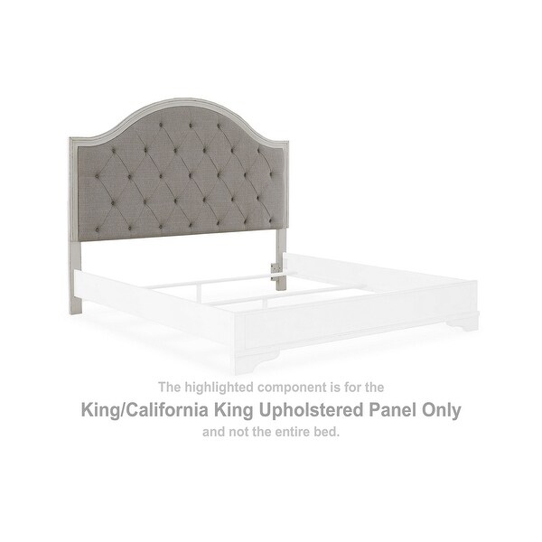 Signature Design by Ashley Brollyn White/Gray King/California King Upholstered Panel Headboard - - 36812234