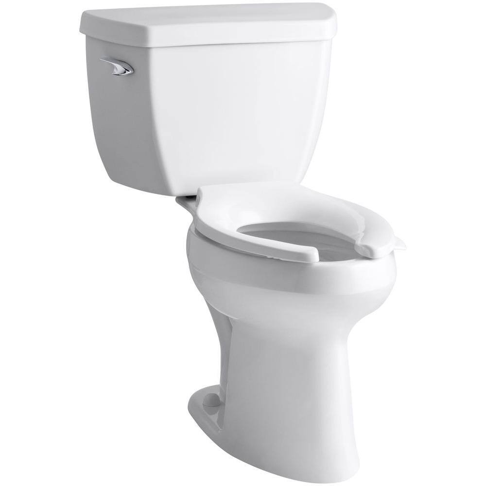 KOHLER Highline Classic 2-piece 1.6 GPF Single Flush Elongated Toilet in White Seat Not Included K-3493-0