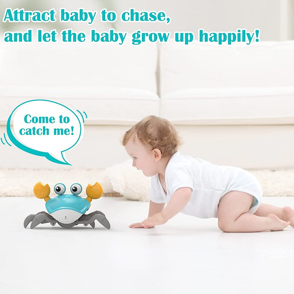 Crawling Crab Baby Toy， Tummy Time Toys Sensory Induction Crabs for Toddler Interactive Development