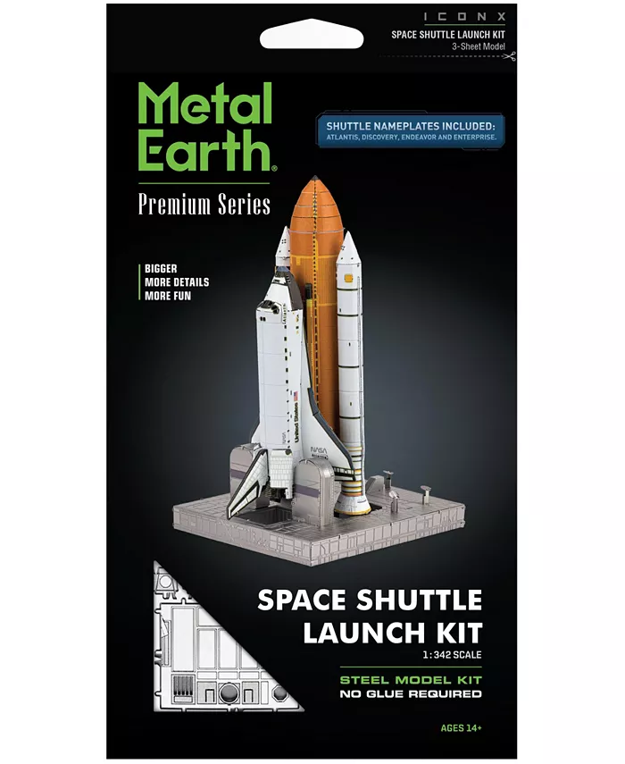 University Games Fascinations Metal Earth Premium Series Iconx 3D Metal Model Kit Space Shuttle Launch Kit