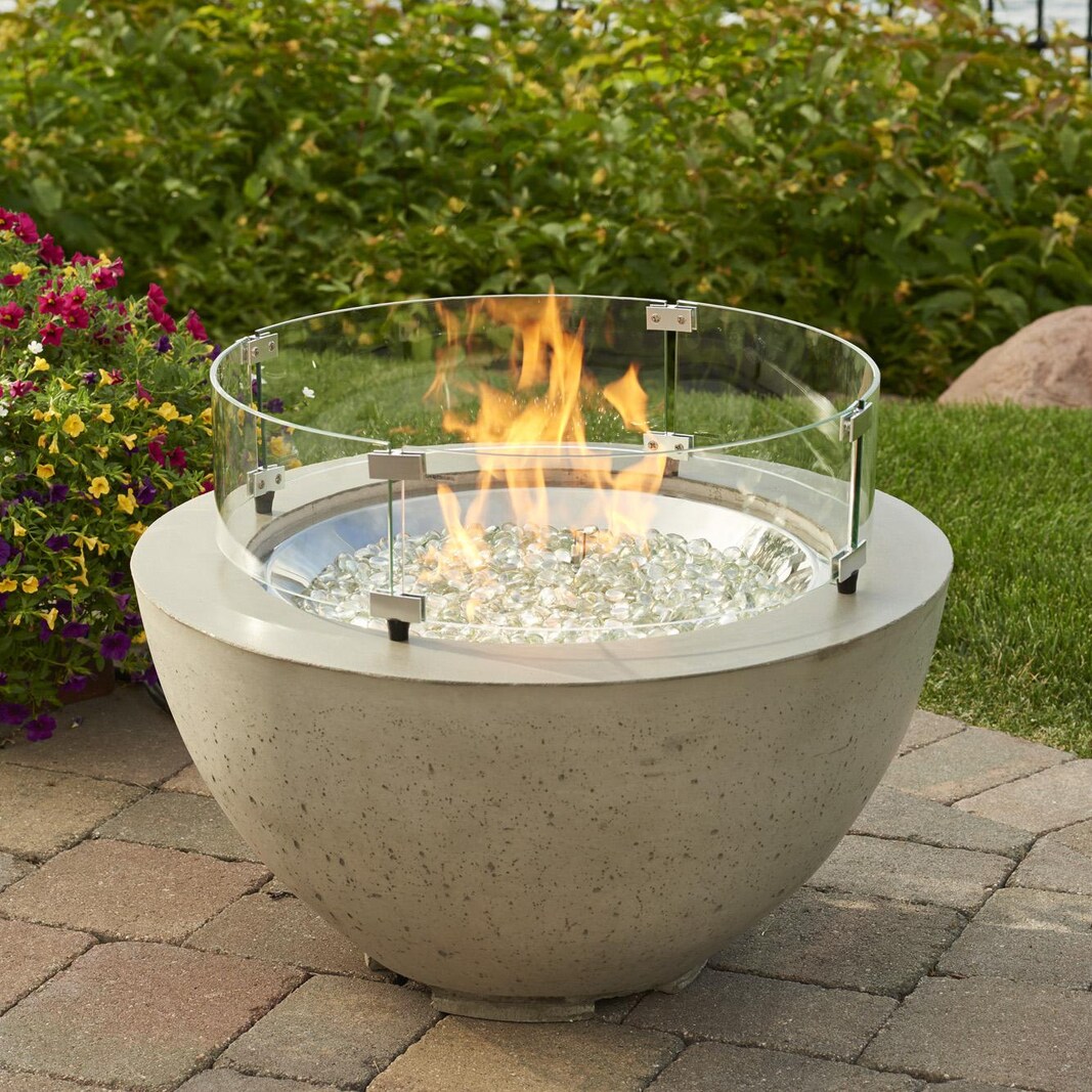 The Outdoor GreatRoom Company Cove 29-Inch Round Natural Gas Fire Pit Bowl with 20-Inch Crystal Fire Burner