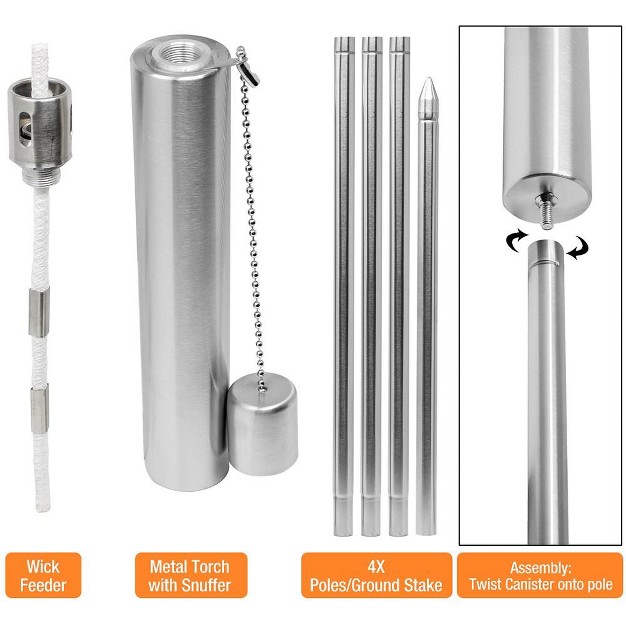 Sorbus Stainless Oil Burning Steel Torch 2pc 11 5oz