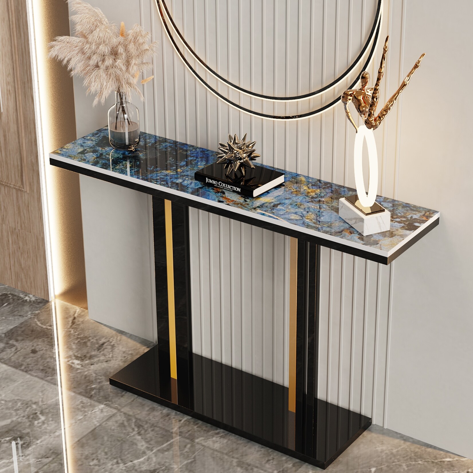 Modern Narrow Luxury Sintered Stone Console Table