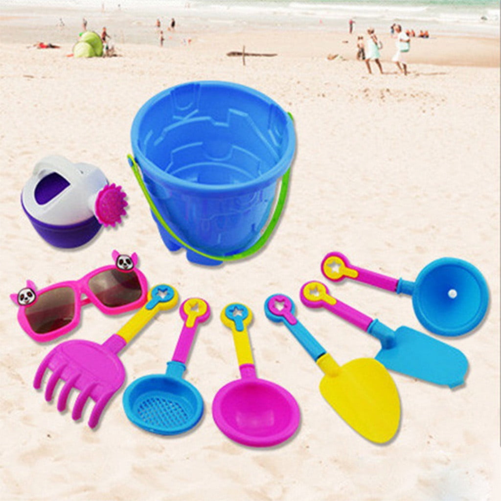 Fridja 9Pcs Beach Sand Toys Set Sandpit Tool Summer Outdoor Toy Best Gift for Kids Fun Outdoor Games