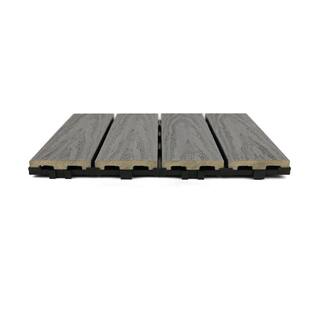 NewTechWood UltraShield Naturale 1 ft. x 1 ft. Quick Deck Outdoor Composite Deck Tile Sample in Westminster Gray US-QD-ZX-GY-S