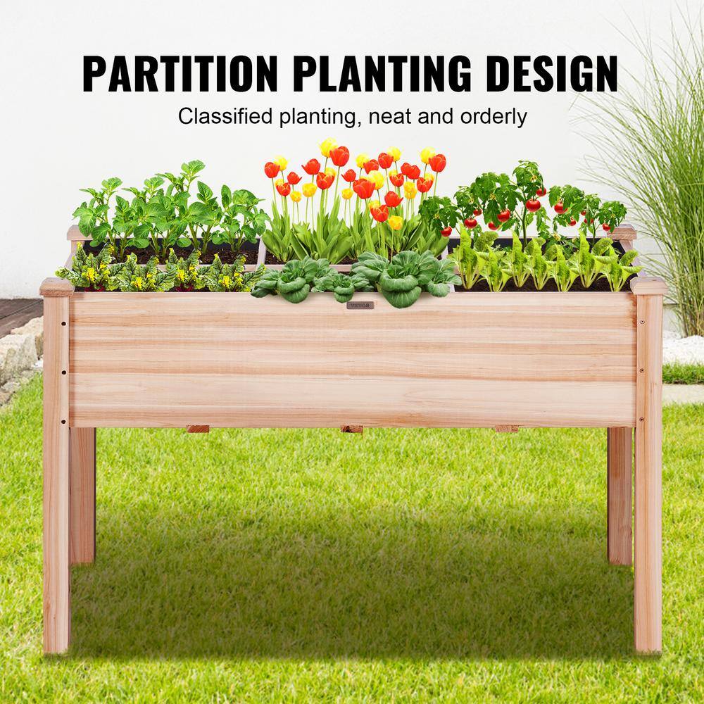 VEVOR 4 ft. x 2 ft. x 2.5 ft. Raised Garden Bed Wooden Planter Box with Legs Elevated Outdoor Planting Boxes GJS1205876CM1TDFMV0