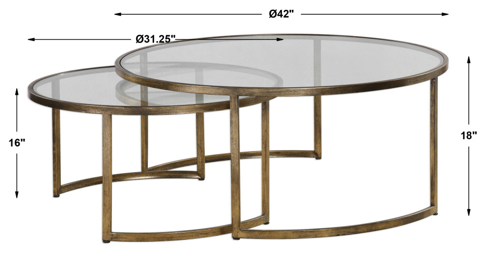 Uttermost Rhea Nested Coffee Tables  Set of 2   Contemporary   Coffee Table Sets   by HedgeApple  Houzz