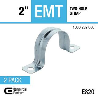 Commercial Electric 2 in. Electrical Metallic Tubing (EMT) 2-Hole Strap (2-Pack) FES2S-200-2