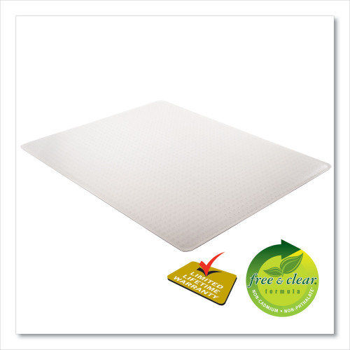 Deflecto ExecuMat All Day Use Chair Mat for High Pile Carpet， 46 x 60， Rectangular， Clear (CM17443F)