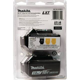 Makita 18V LXT Lithium-Ion High Capacity Battery Pack 3.0Ah with Fuel Gauge (2-Pack) BL1830B-2