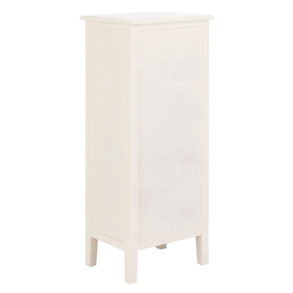 SAFAVIEH Michaela Distressed White 4-Drawer Storage Side Table - 15