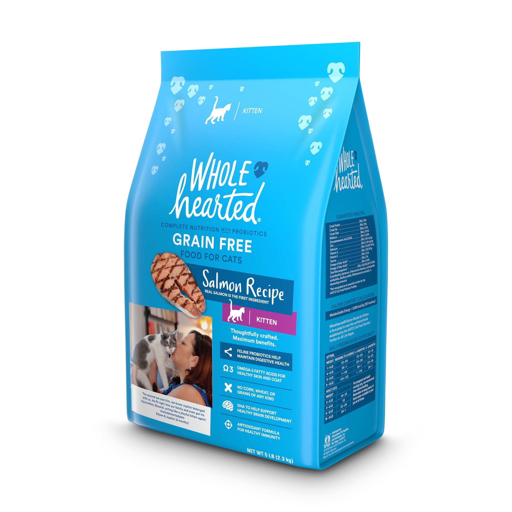 WholeHearted Grain-Free Salmon Recipe Dry Kitten Food， 12 lbs.