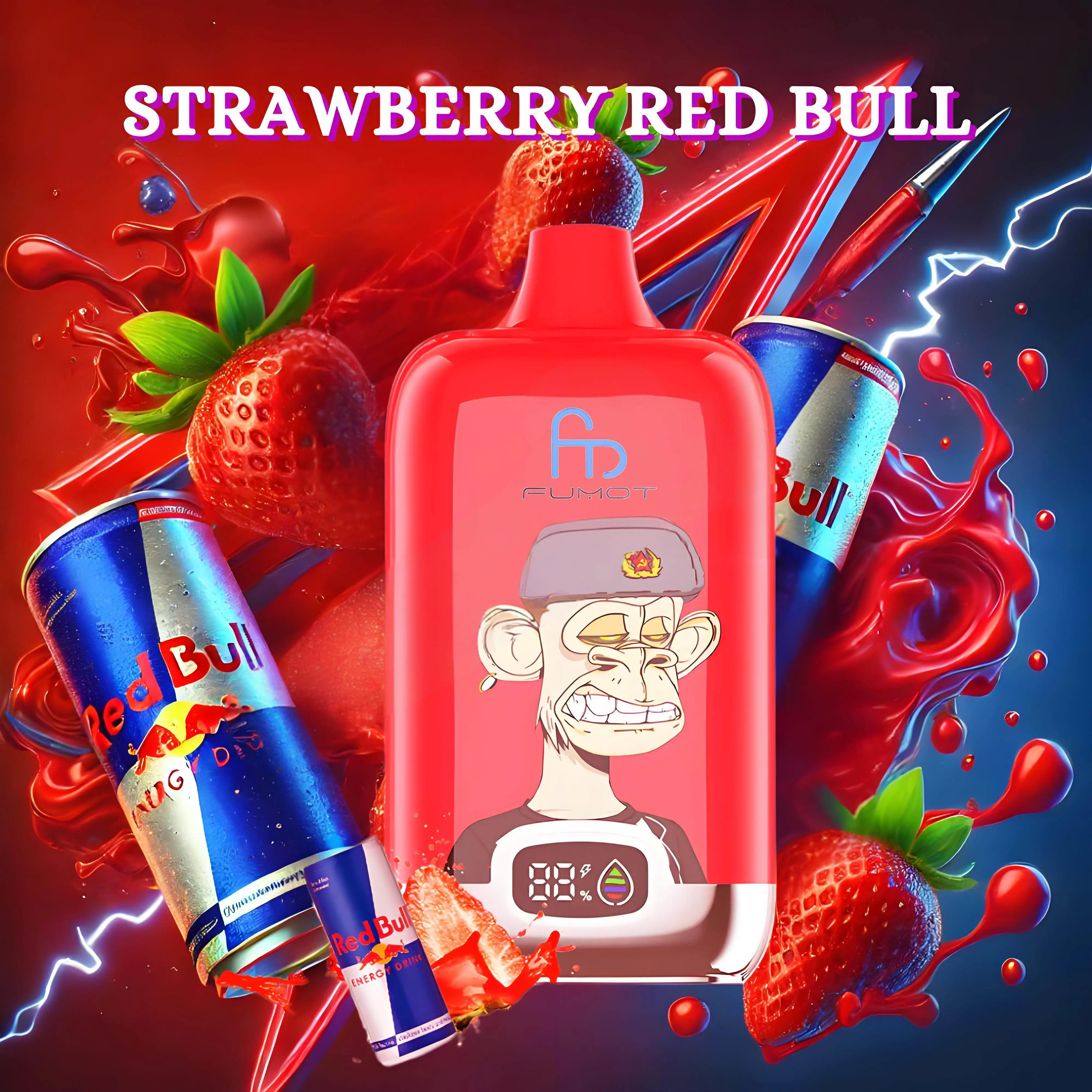 Fumot Tornado Digital Box 12000 Puffs - Strawberry Red Bull