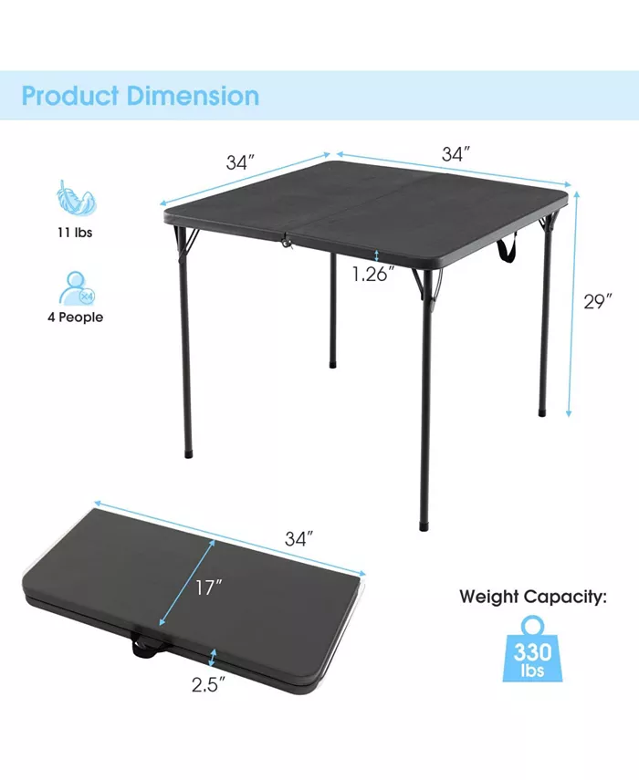 SUGIFT Folding Camping Table with All-Weather HDPE Tabletop and Rustproof Steel Frame