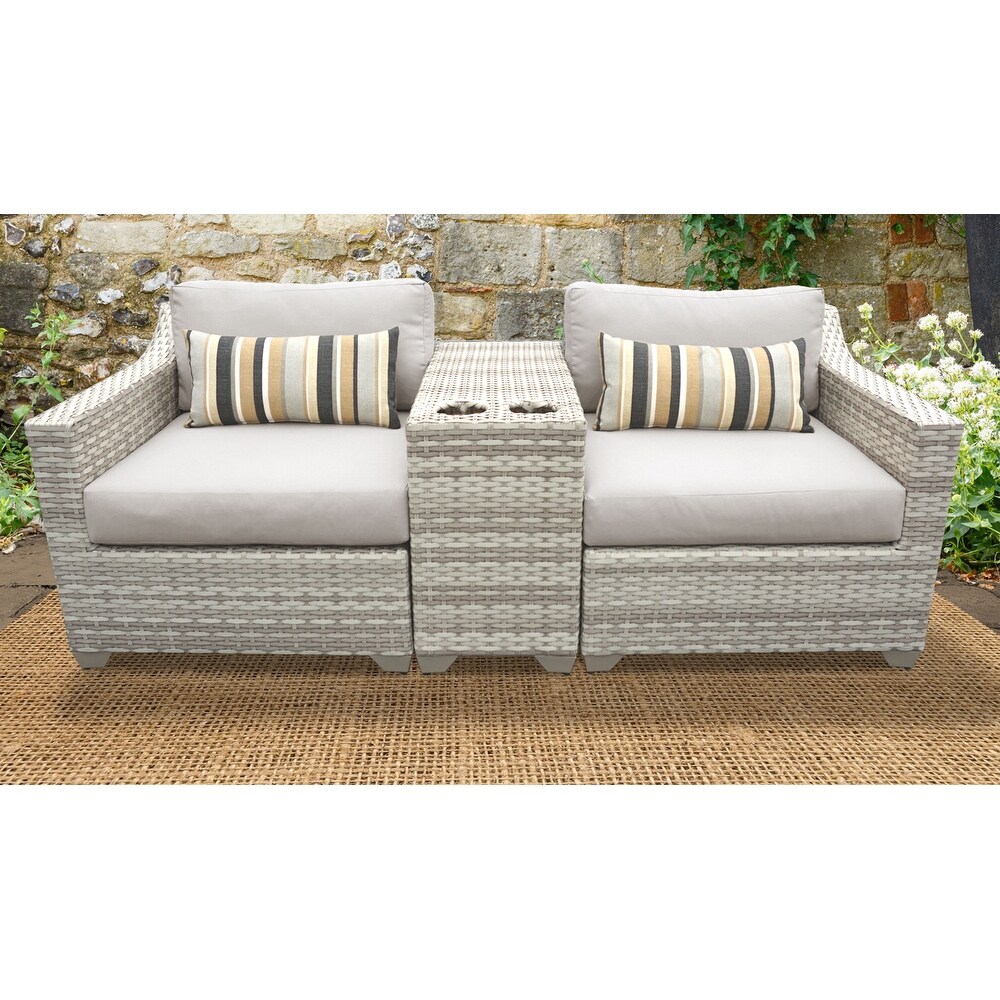 Fairmont 3 Piece Outdoor Wicker Patio Furniture Set