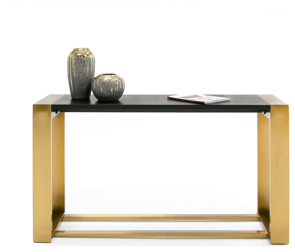 Tierra Brass Console Table 53 quot  Contemporary   Console Tables   by mod space furniture  Houzz