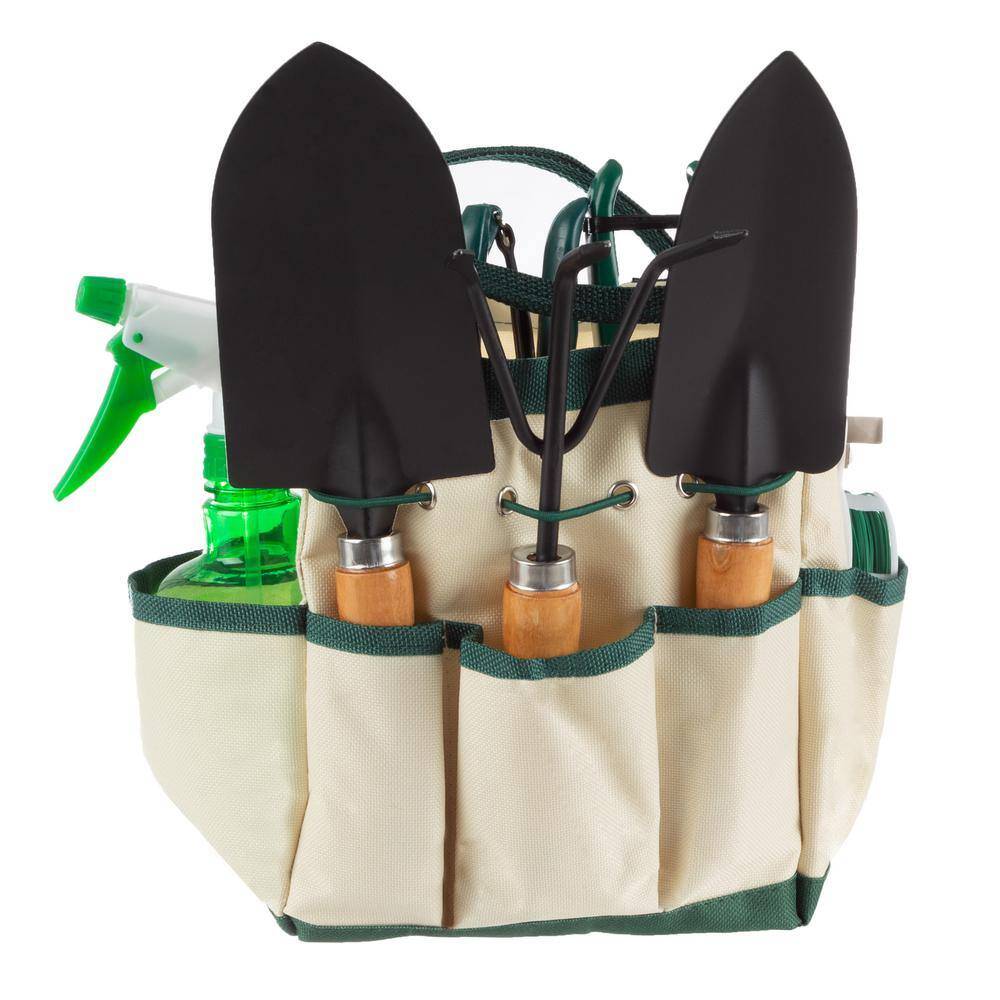 Pure Garden 8.25 in. Garden Tool and Tote Set (8-Piece) 75-08002