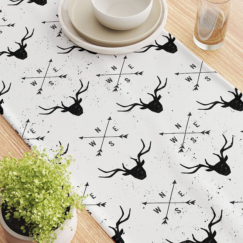 Table Runner， 100% Polyester， 14x108， Deer and Arrows