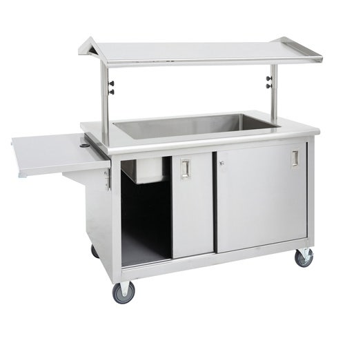 High-Volume Breakfast Cart by Hubert - Double-Sided Stainless Steel Frame