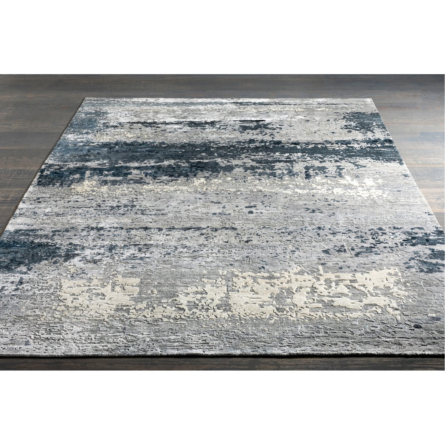 Imola Hand Knotted Rug in Beige, Medium Gray, Light Gray, Navy, Teal, Charcoal