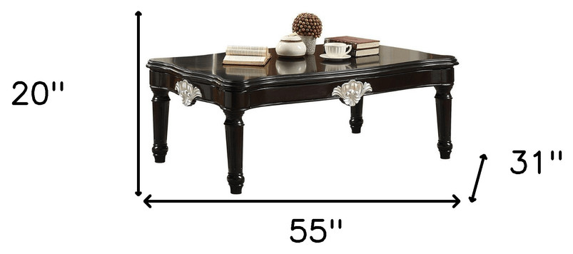 55 quotBlack Rectangular Coffee Table   Coffee Tables   by HomeRoots  Houzz