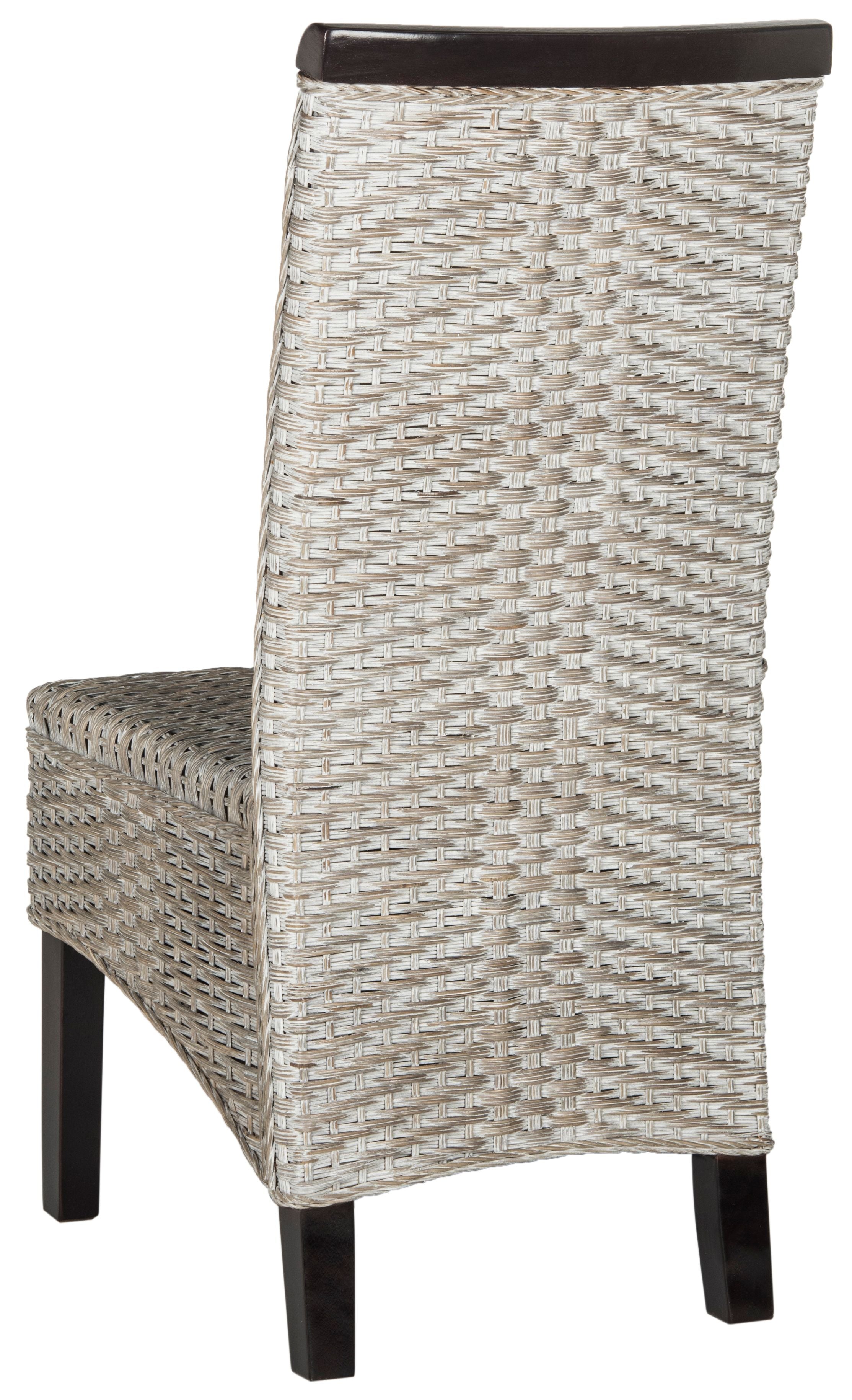 Safavieh Ilya Nautical Wicker 18''H Wicker Dining Chair， Set of 2