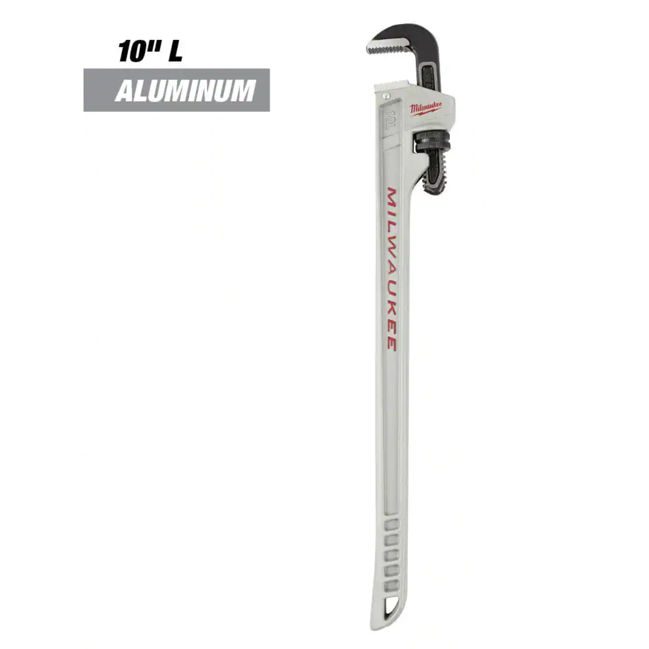 Milwaukee 10 in. Aluminum Pipe Wrench with Power Length Handle with Al. Cheater Wrench (2-Piece)