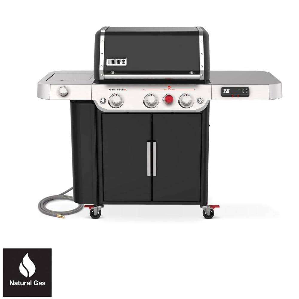 Weber Genesis EPX-335 3-Burner Natural Smart Gas Grill in Black with Side Burner 37810001