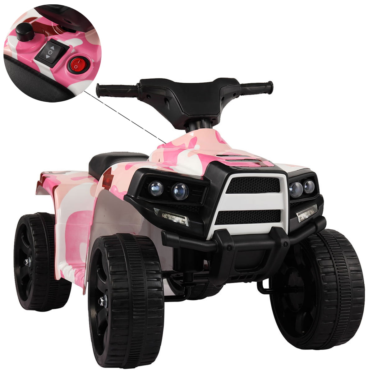 Seizeen Ride On Toy, 6V Ride On ATV for Kids, Electric 4 Wheeler Quad Bike, Ride On Car With Rechargeable Battery, Camo Pink