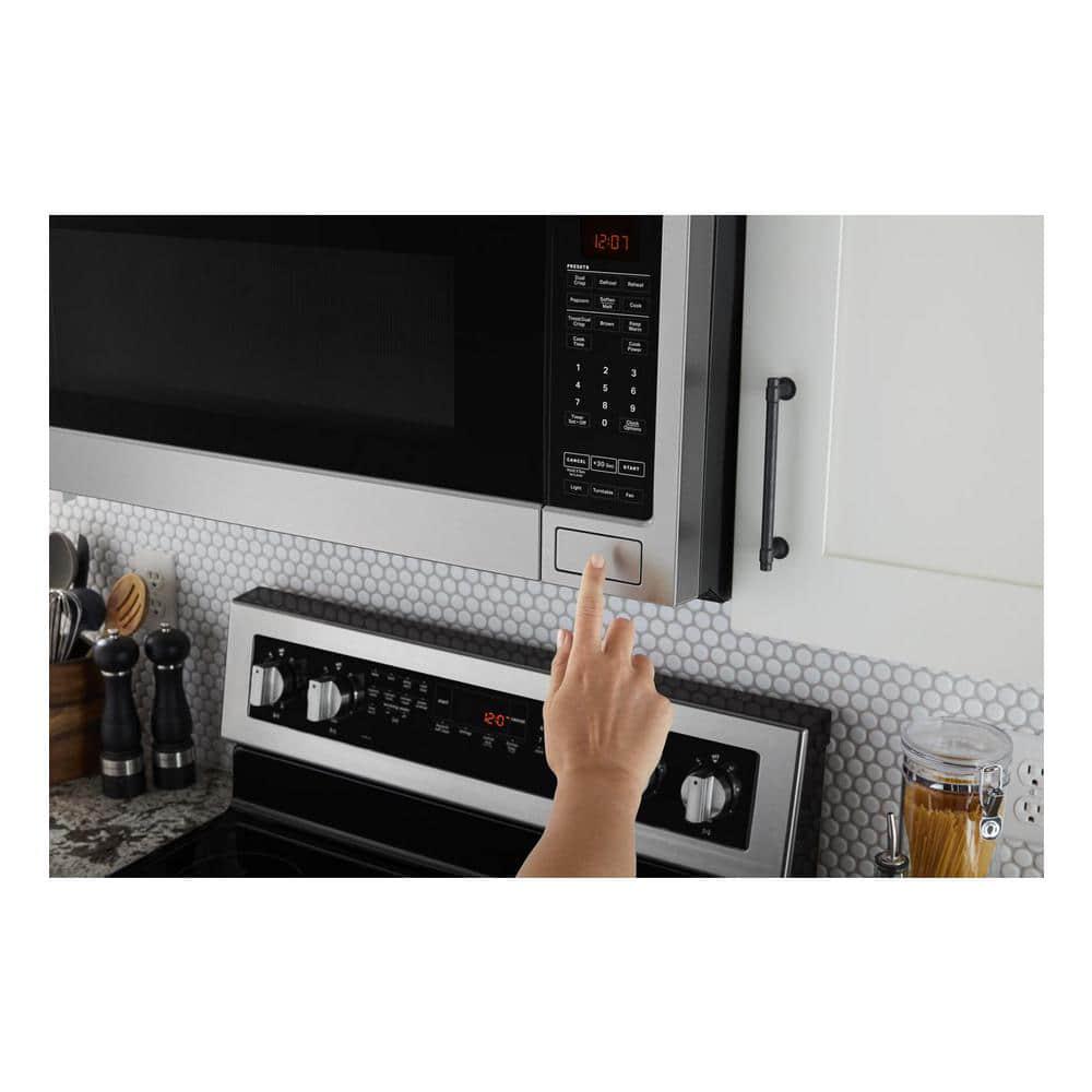 Maytag 19 cu ft Over the Range Microwave with Dual Crisp Function in Fingerprint Resistant Stainless Steel