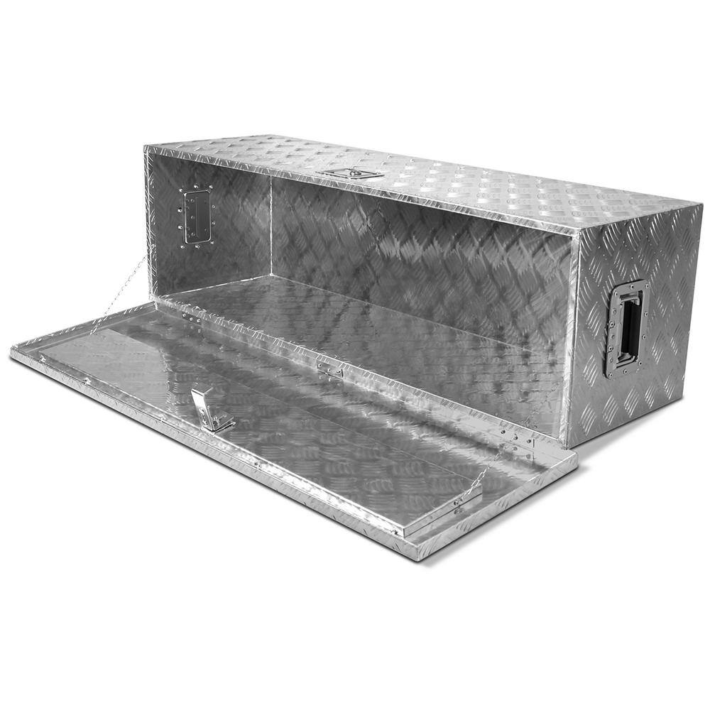 STARK USA 48 in. Aluminum Underbody Tool Storage Box For Pickup Truck ATV Camper Trailer RV Flatbed with Lock 96022-H2