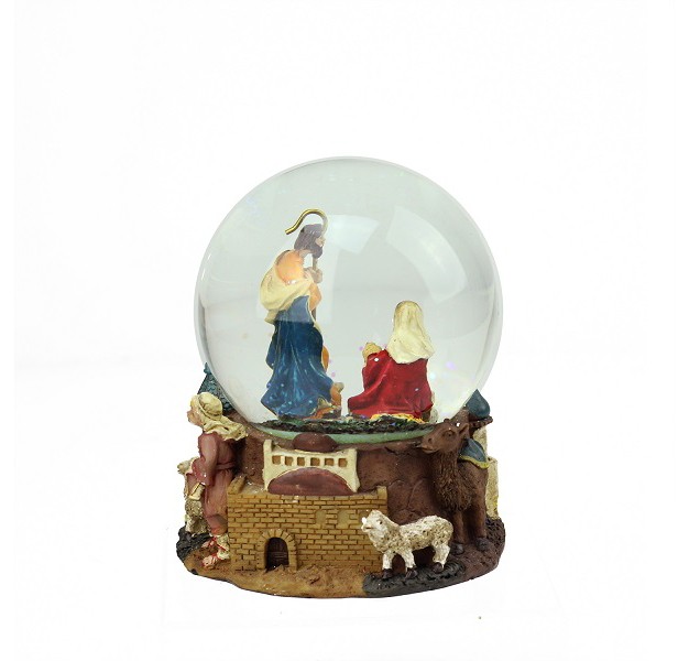 Nativity Scene Religious Musical Christmas Snow Globe