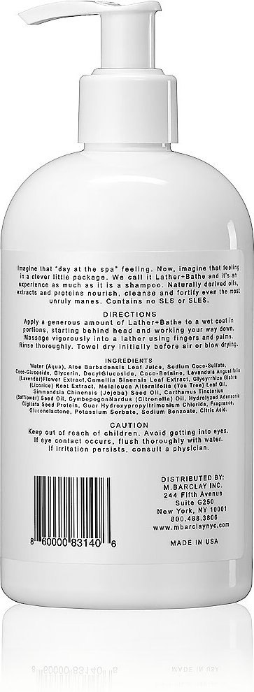 M BARCLAY INC Lather + Bathe Natural and Organic Conditioning Dog and Cat Shampoo， 12-oz bottle