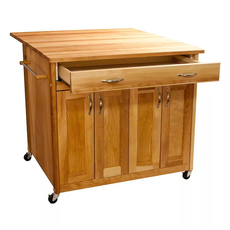 Deep Island Drop Leaf Kitchen Cart