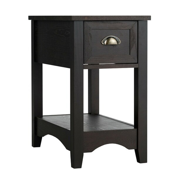 Gymax Contemporary Chair Side End Table Compact Table w/ Drawer