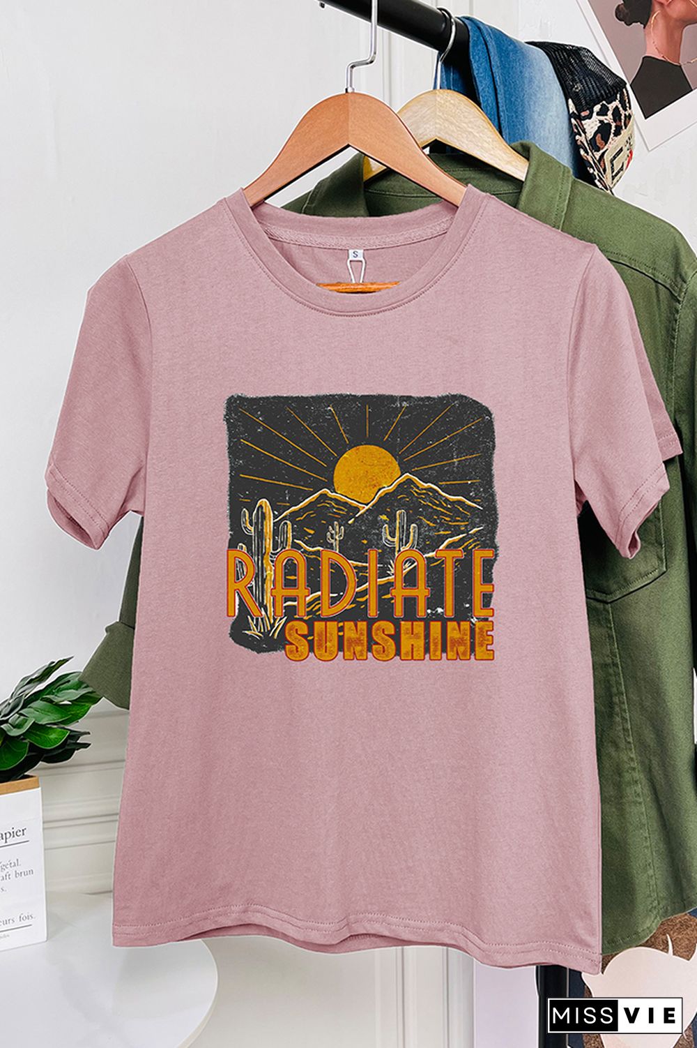 Radiate Sunshine Cactus Desert Graphic Tee Wholesale