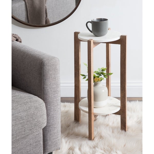 Kate and Laurel Moxley Round Wood Accent Table