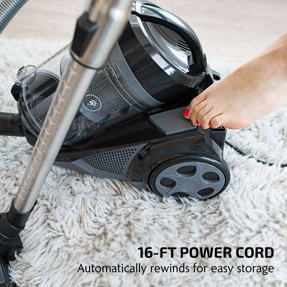 OVENTE ST2620 Series Bagless Corded Replaceable MultiSurface in Black Canister Vacuum ST2620B