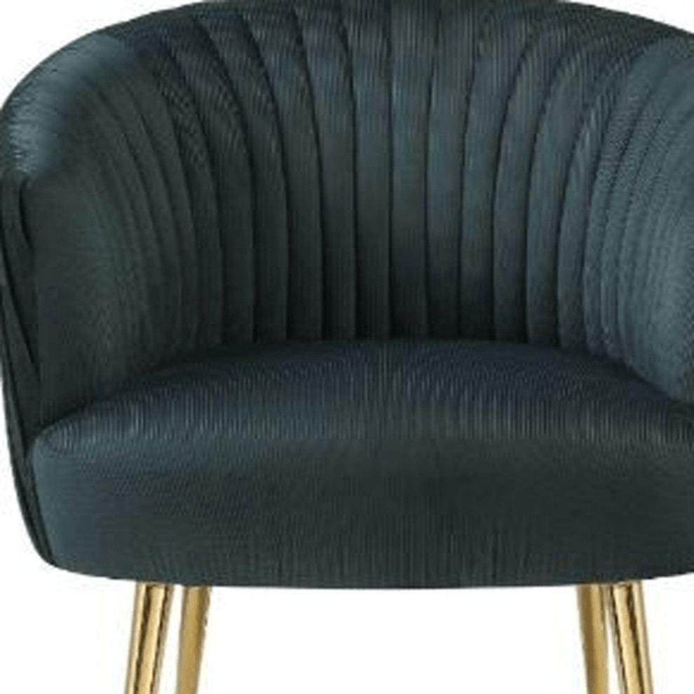 31 quotBlack Velvet And Gold Striped Barrel Chair   Midcentury   Armchairs And Accent Chairs   by HomeRoots  Houzz