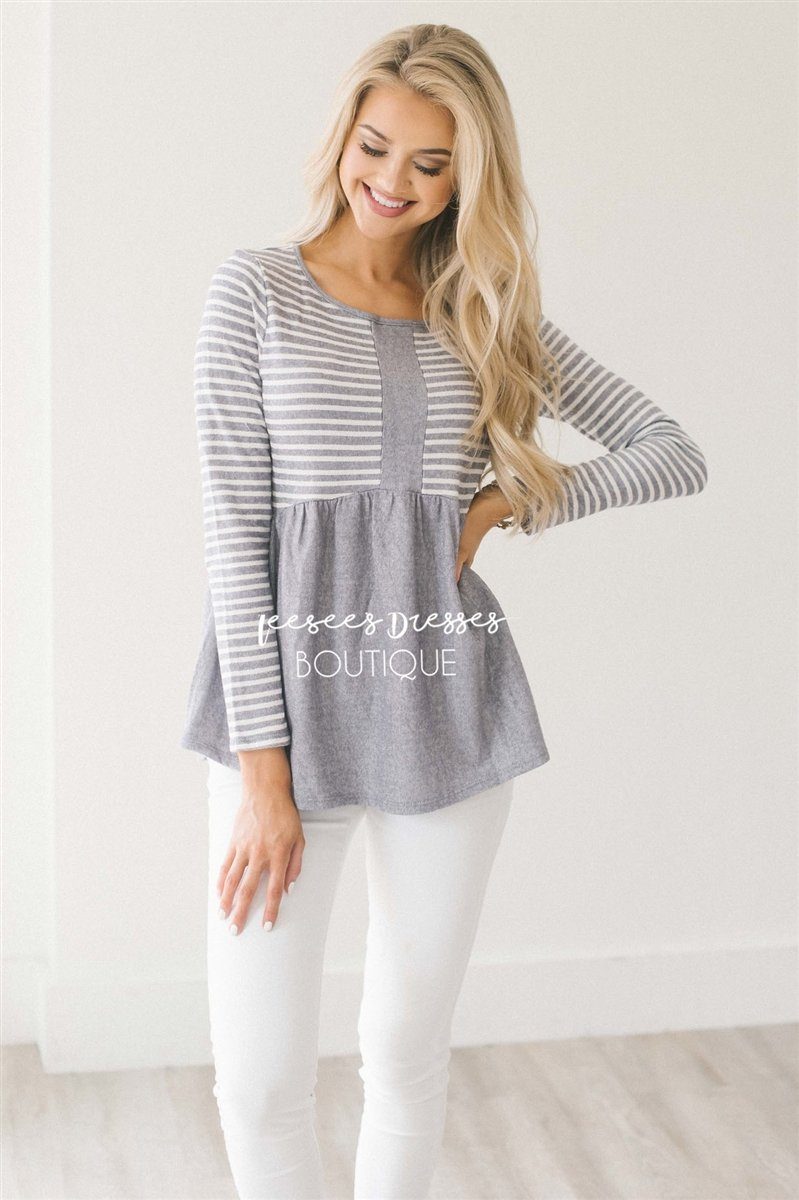 Heather Textured Baby Doll Top