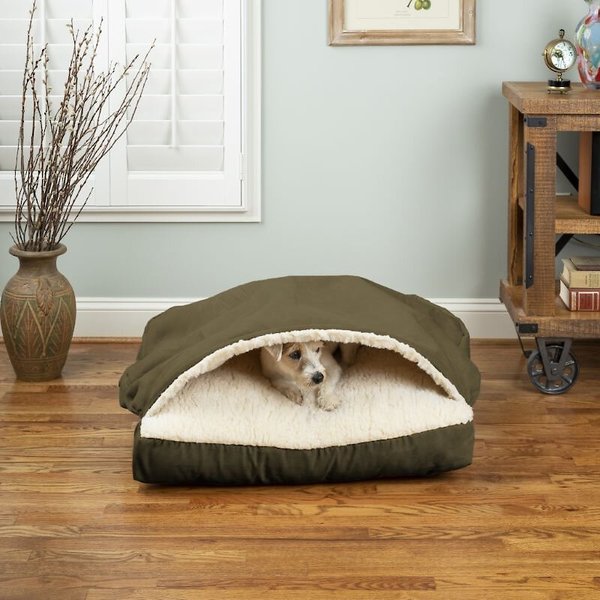 Snoozer Pet Products Poly Cotton Square Cozy Cave Covered Dog Bed w/ Removable Cover