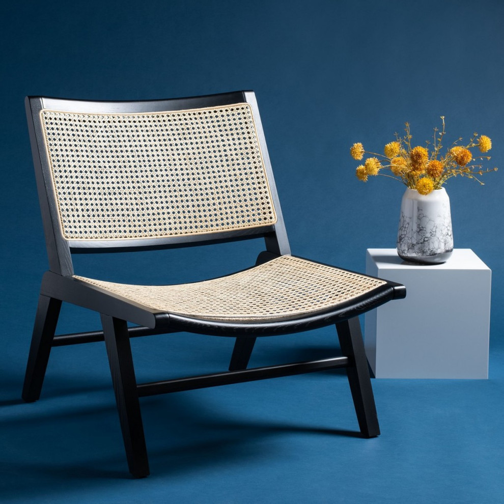 Talbot Rattan Accent Chair Black/Natural   Tropical   Armchairs And Accent Chairs   by V.S.D Furniture  Houzz