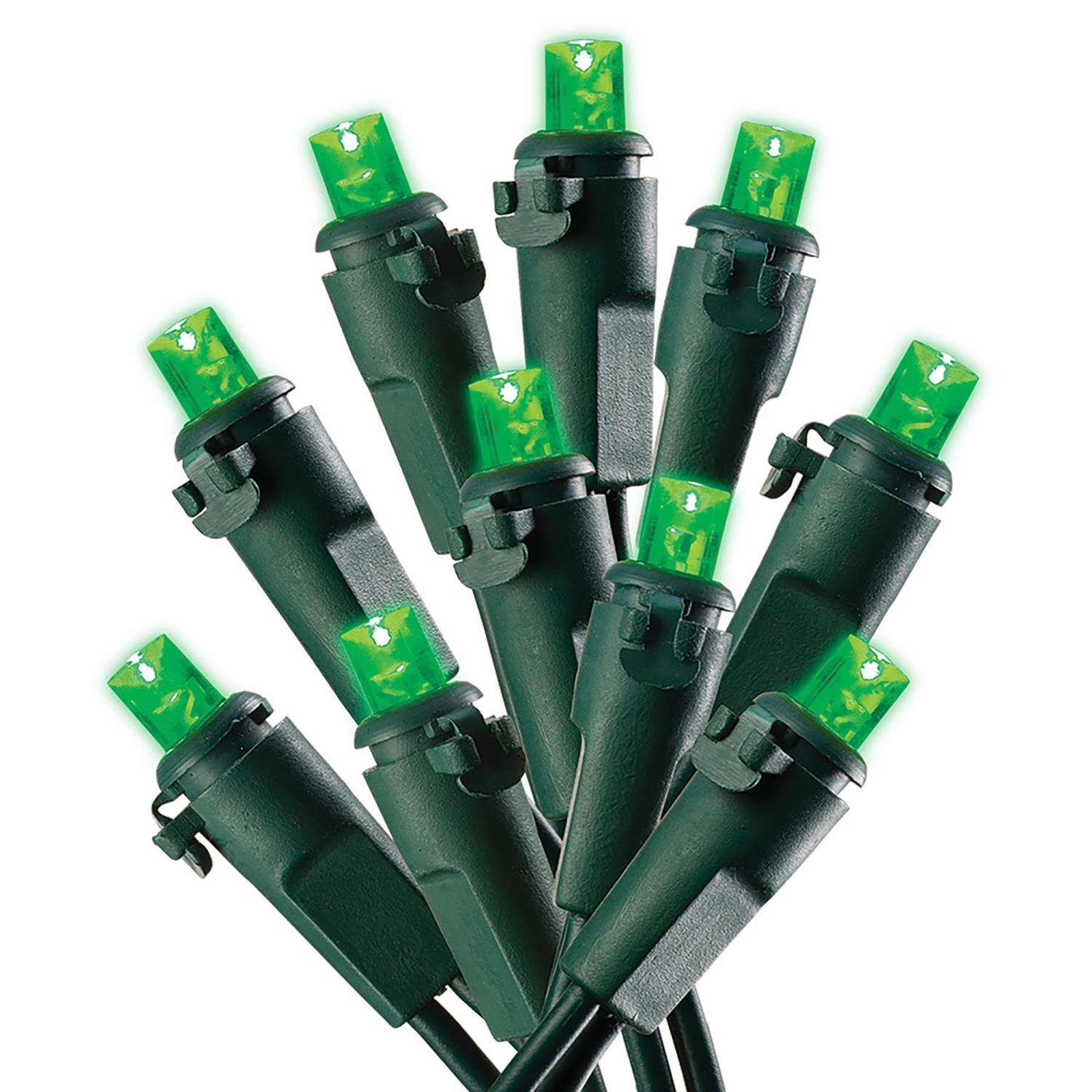 Celebrations LED Micro/5mm Green 100 ct String Christmas Lights 24.5 ft.