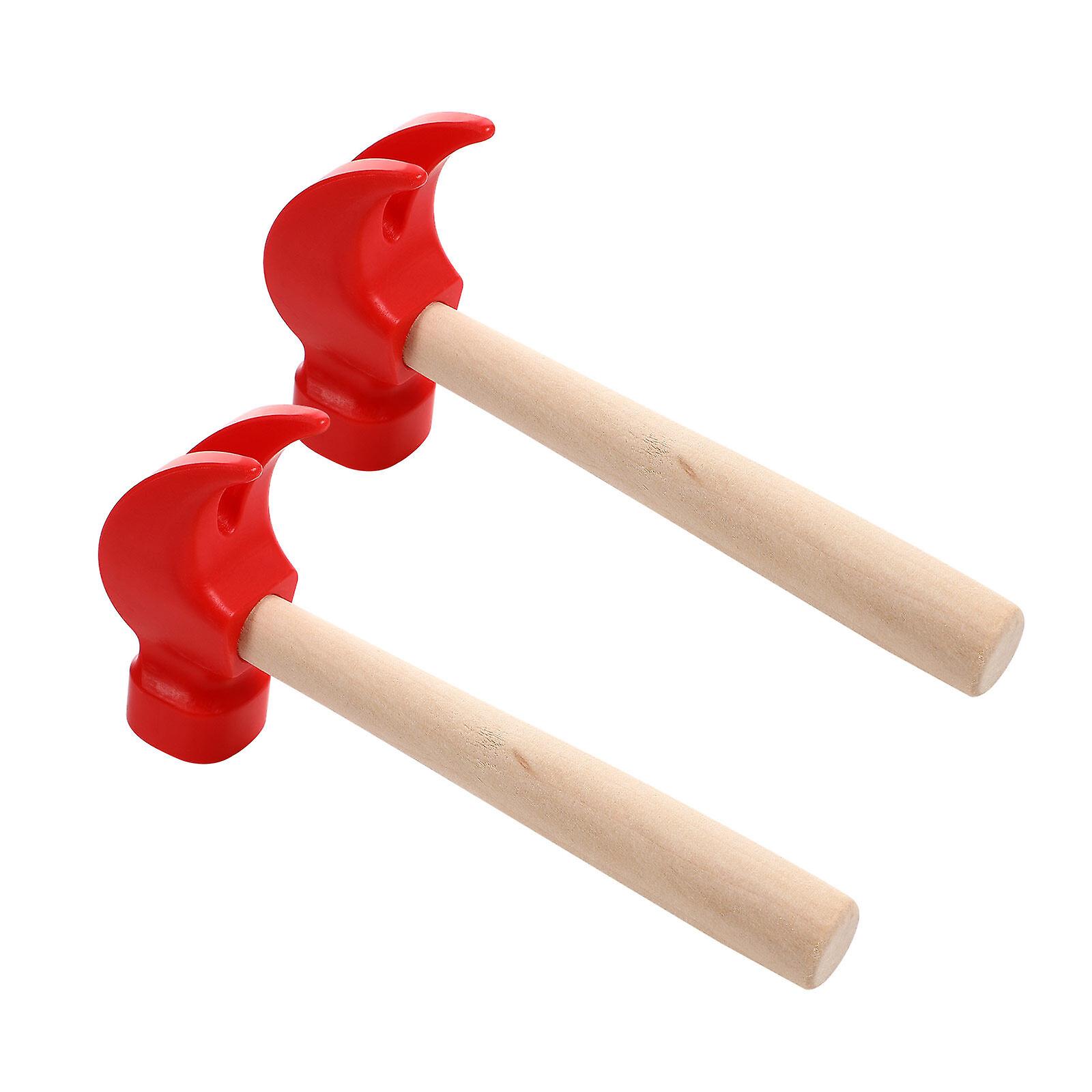 Toddmomy 2pcs Children Wood-handled Hammer Tools Toys  Simulation Maintenance Hammers Kids Educational Toys