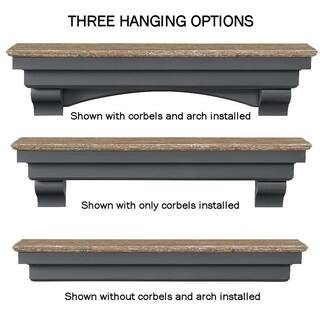 Pearl Mantels 4 ft. Patio Distressed Finish Cap-Shelf Mantel RPS6049927D