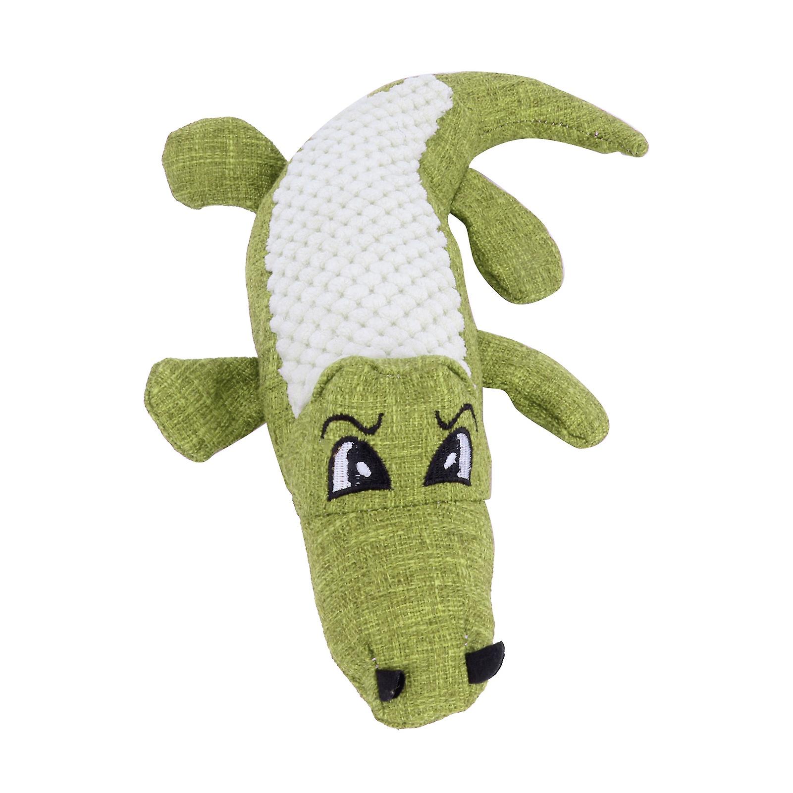 Dog Toys Simulation Crocodile Shape Plush Stuffed Bite Resistant Molar Pet Dog Vocal Toysgreen