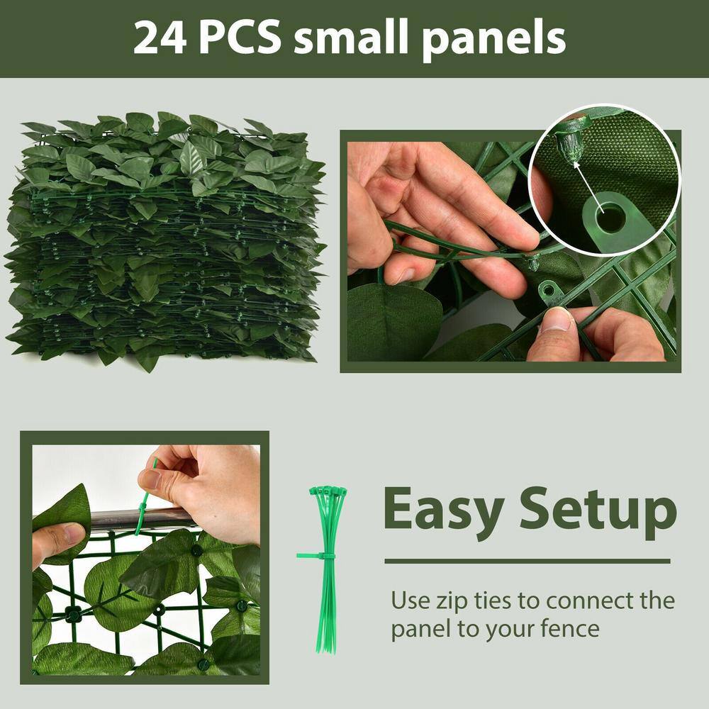 WELLFOR 4-Piece 118 in. L x 39 in. W Polyester Garden Fence Artificial Ivy Privacy Fence Screen NP-HPY-10488-4