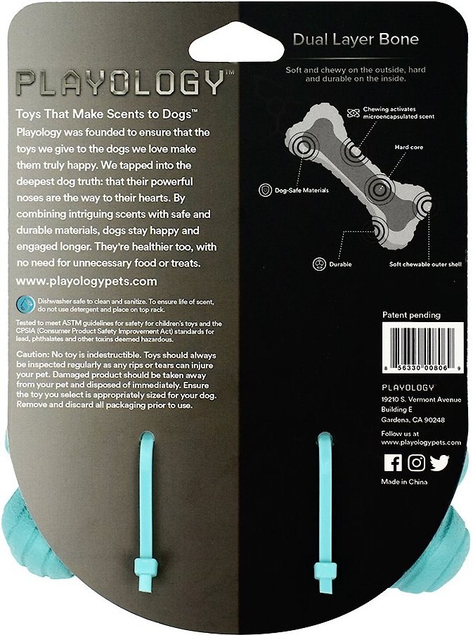 Playology Scented Dual Layer Bone Dog Toy